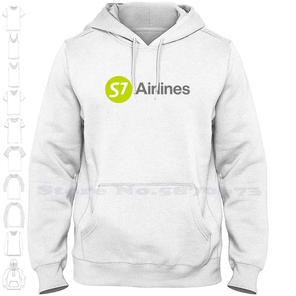 

S7 Airlines Logo Unisex Clothing 100% Cotton Sweatshirt Printed Brand Logo Graphic Hoodie