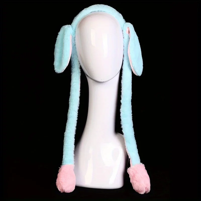 Movable Rabbit Ears Hairband Plush Moving Warm Bunny Airbag Headband Funny Sweet Gift Hair Hoop Hair Accessories for Women Girls