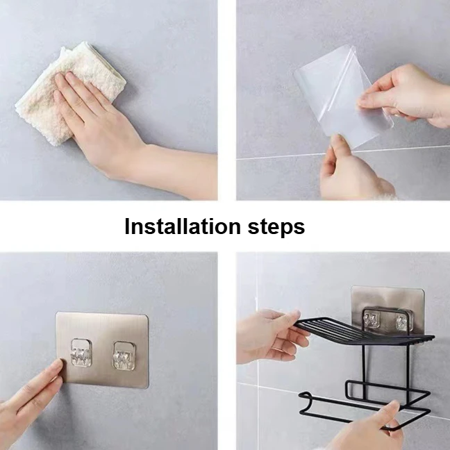 Non-drilled Bathroom Tissue Holder Roll Paper Storage Rack Wall-mounted Storage Rack for Toilet and Bathroom Soap Holder