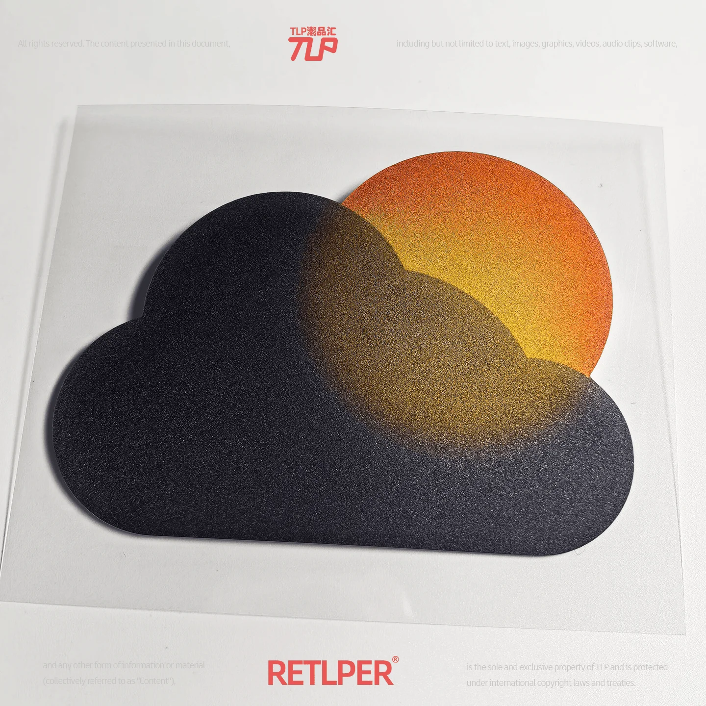 RETLPER Reflecterende Autosticker - Zon Verborgen in de Wolken, Mat Zonlicht, Platte Waterdichte Sticker voor Glasoppervlakken