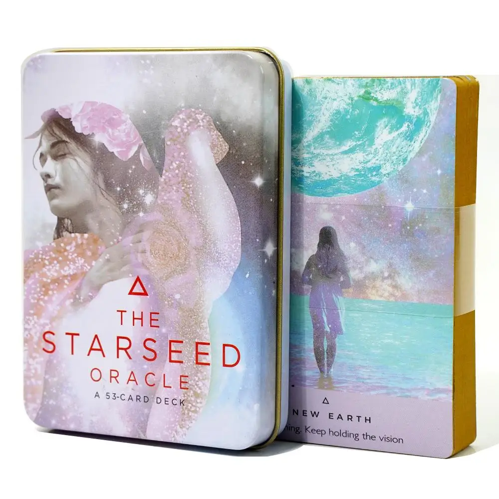 The Starseed Oracle Tarot Deck In A Tin Box Gilded Edge for Fortune Telling Game Card