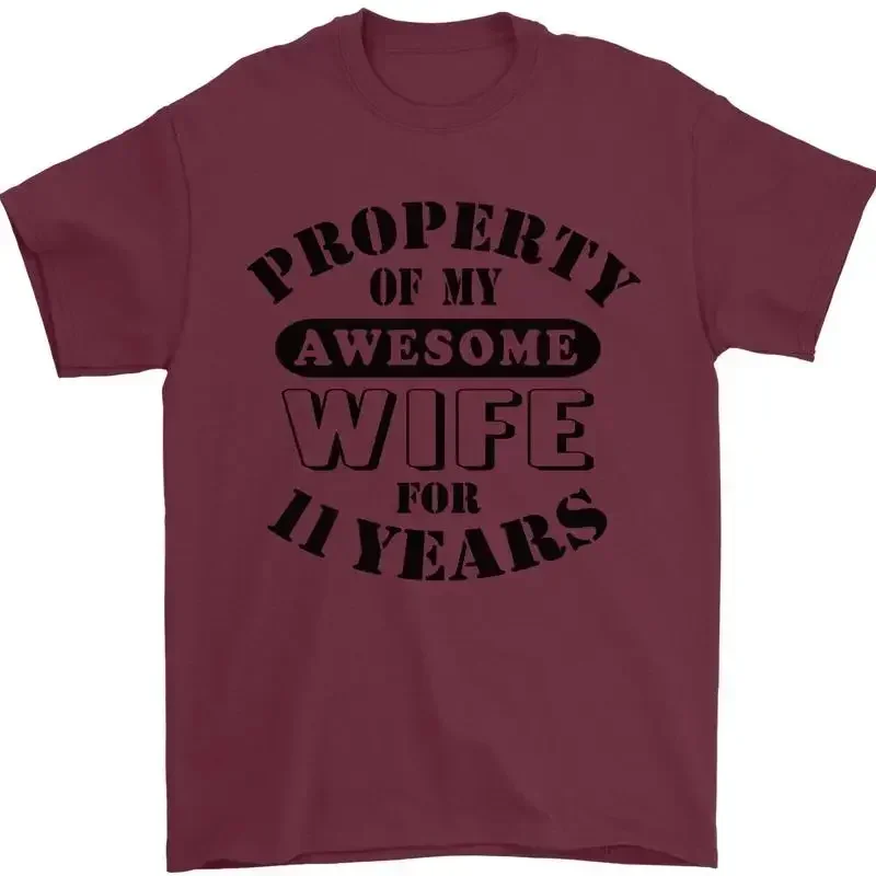 11. Hochzeitstag 11 Jahre Lustig Frau Herren 100% Baumwolle T-Shirt