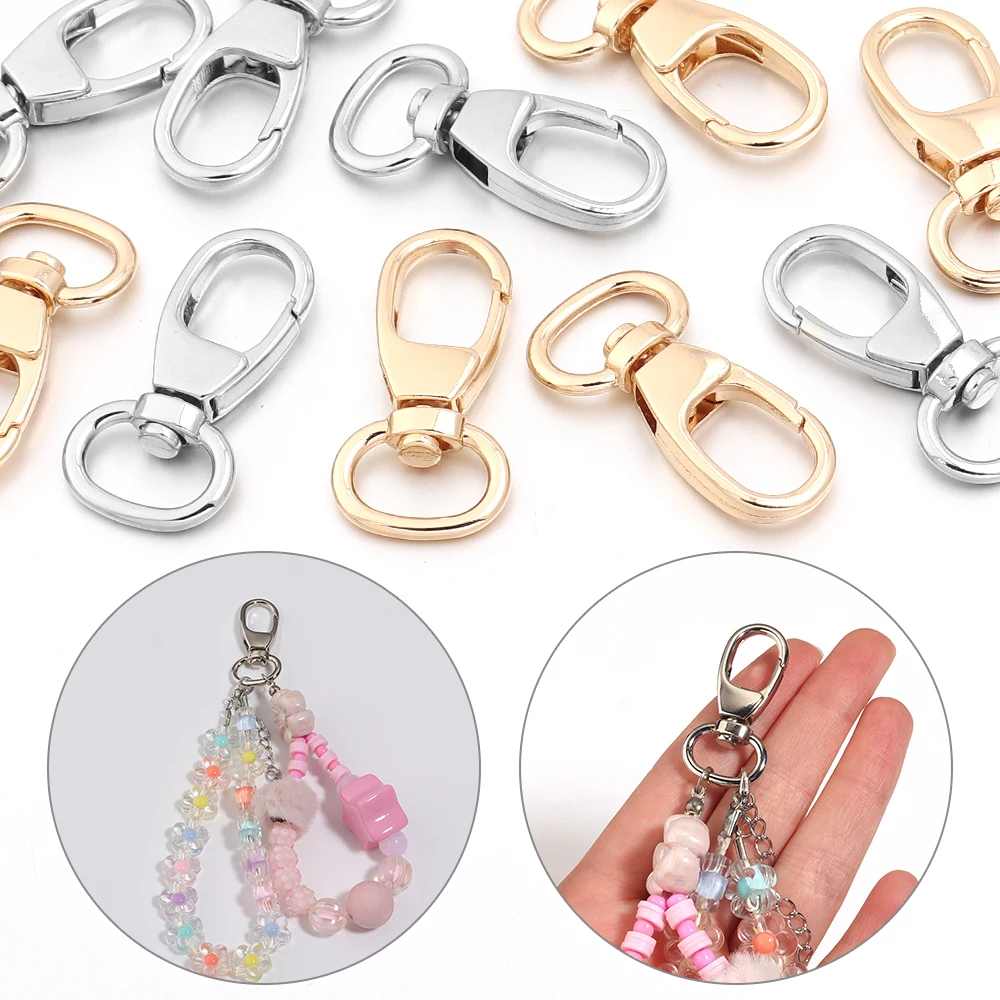 5 Stück Metall-Drehkarabiner Schlüsselanhänger Taschenriemen-Schnalle Gurtband-Haken Schlüsselanhänger Auslöseschnallen DIY Schmuckherstellung Zubehör – Detail 2