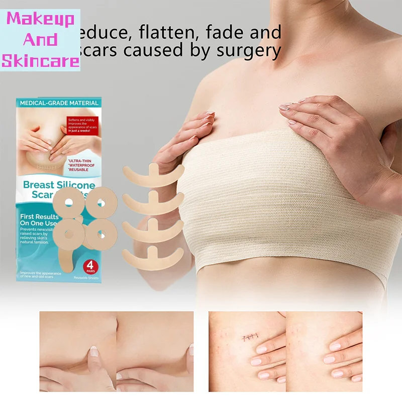 「Reusable Silicon Gel Invisible Stickers Circular Arc Chest Invisible Concealer Scar Repair Patch Tattoo Flaw Conceal Tape」