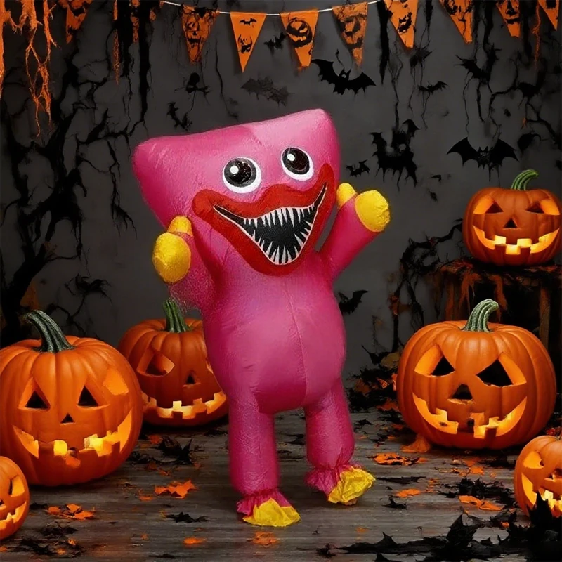 

Pink Triangle Big Mouth Monster Cosplay Costume Halloween Horror Party Cosplay Inflatable Costume Props