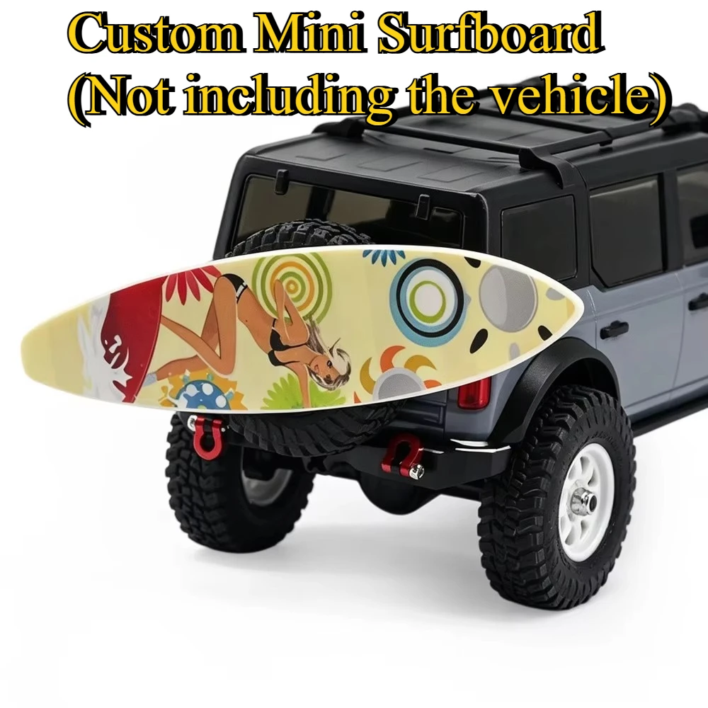 Easy Mount Realistic Surfboard Decor For SCX30 RC Crawler 95x23mm Mini Exterior Ornament Free Placement custom size Accessories