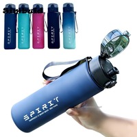 800ml Large Capacity Sports Water Bottle Leak Proof Plastic Drinking Cup With Time Scale Suitable For Travel Fitness Sports