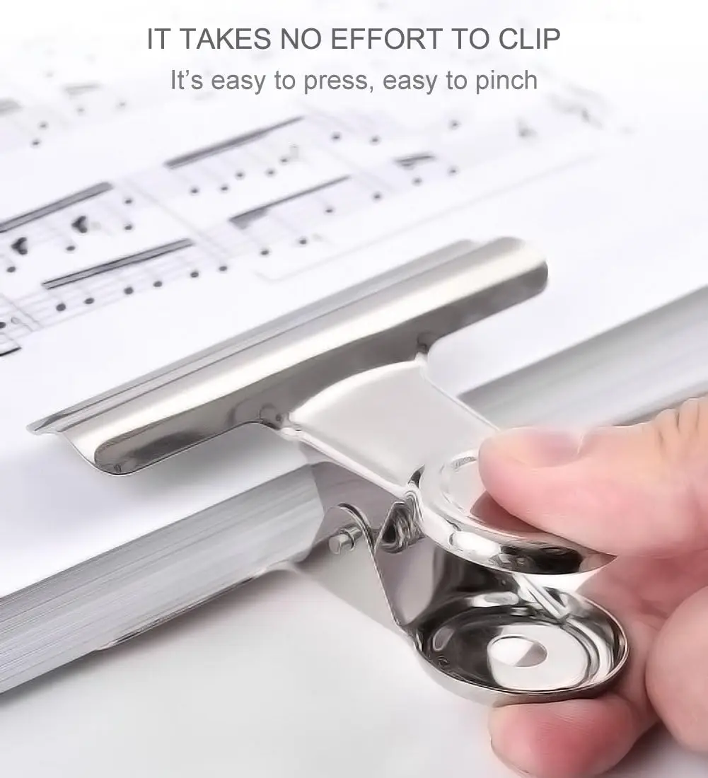 6 قطعة مشبك ورق معدني Foldback مقاطع الموثق المعدنية متعددة الوظائف المشبك الموثق دبابيس ورق مكتب مدرسة لوازم مكتبية