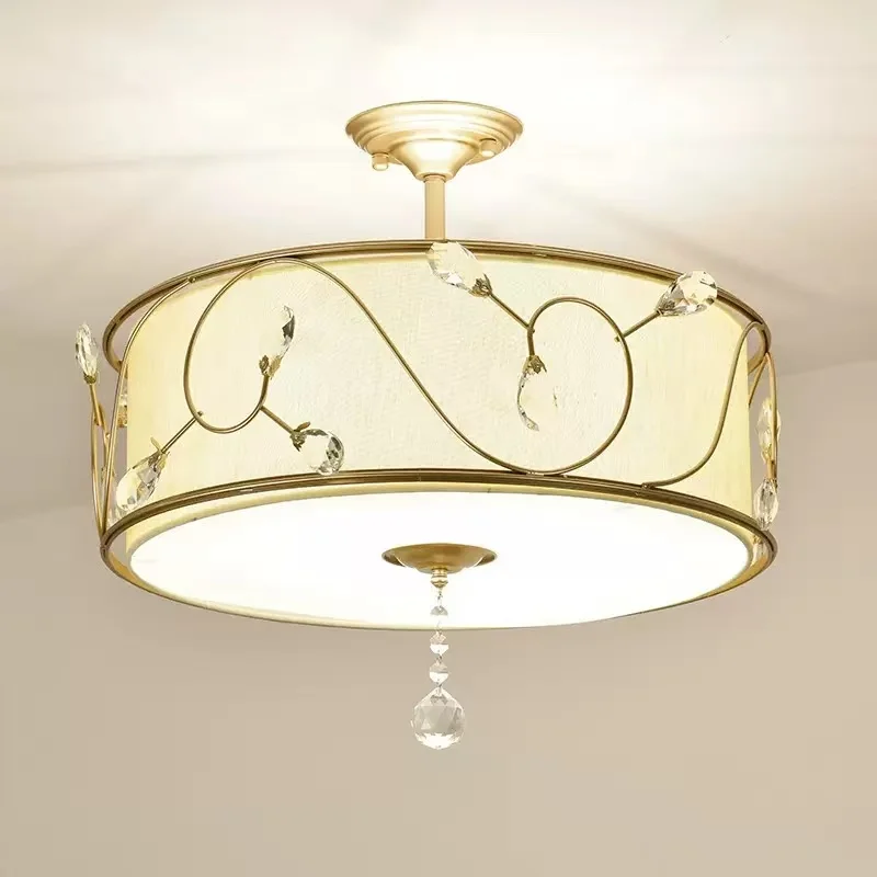 American Countryside Retro Fashion Modern Ceiling Light Living Room Bedroom Dining Room Study Crystal Minimalist Ceiling Light