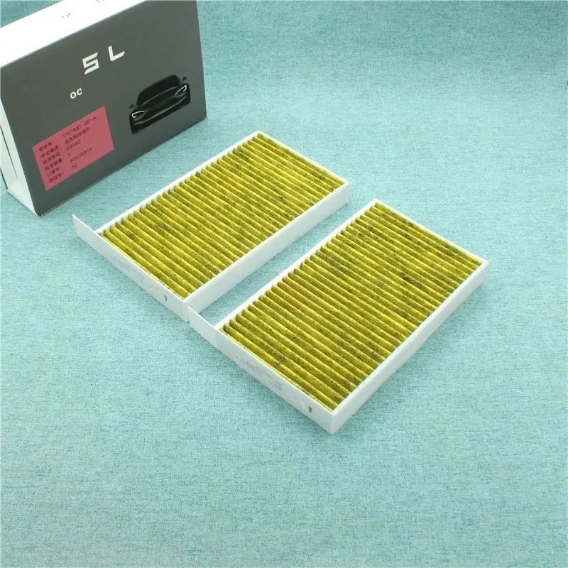 2Pcs 1107681-00-A Car Cabin Air Filter Replacement With Activated Carbon For Tesla Model 3 2017 2018 2019 Air Conditioning Filte