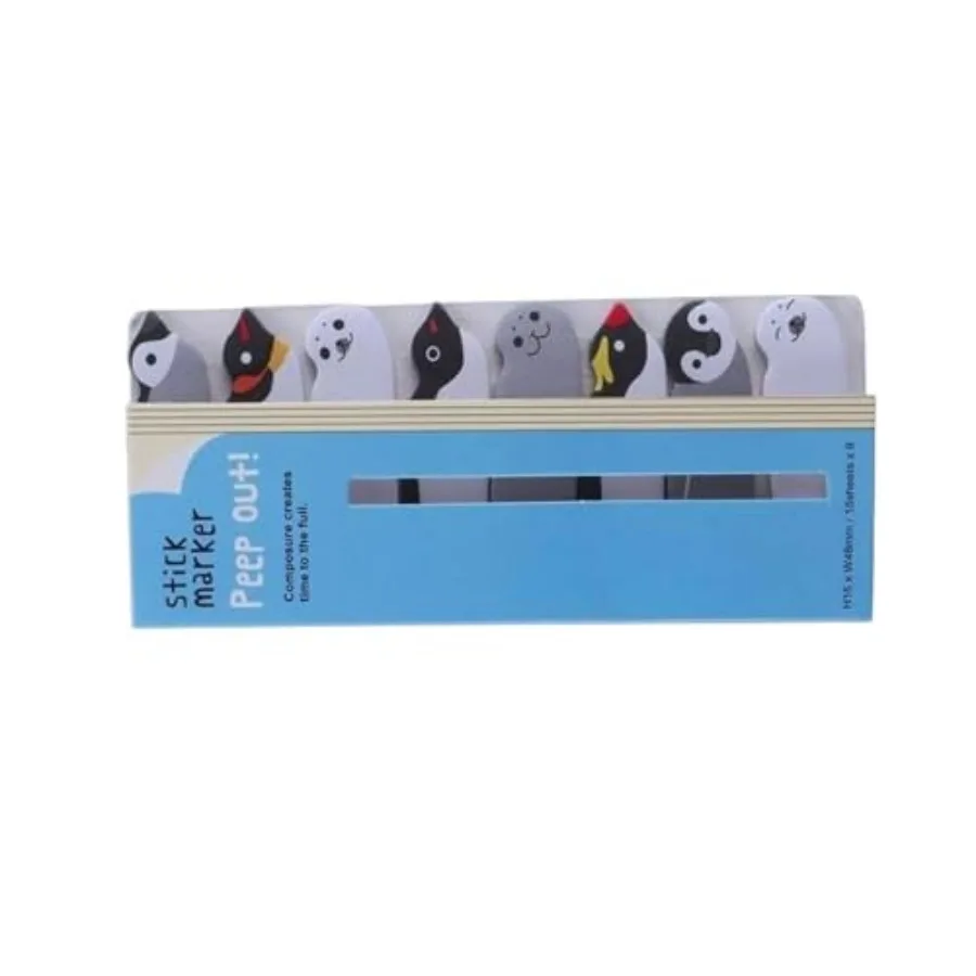 

Penguin Kawaii Sticky Notes, Page Flags, Index Tabs, Self-Stick Memo Pad with Cute Animal Designs