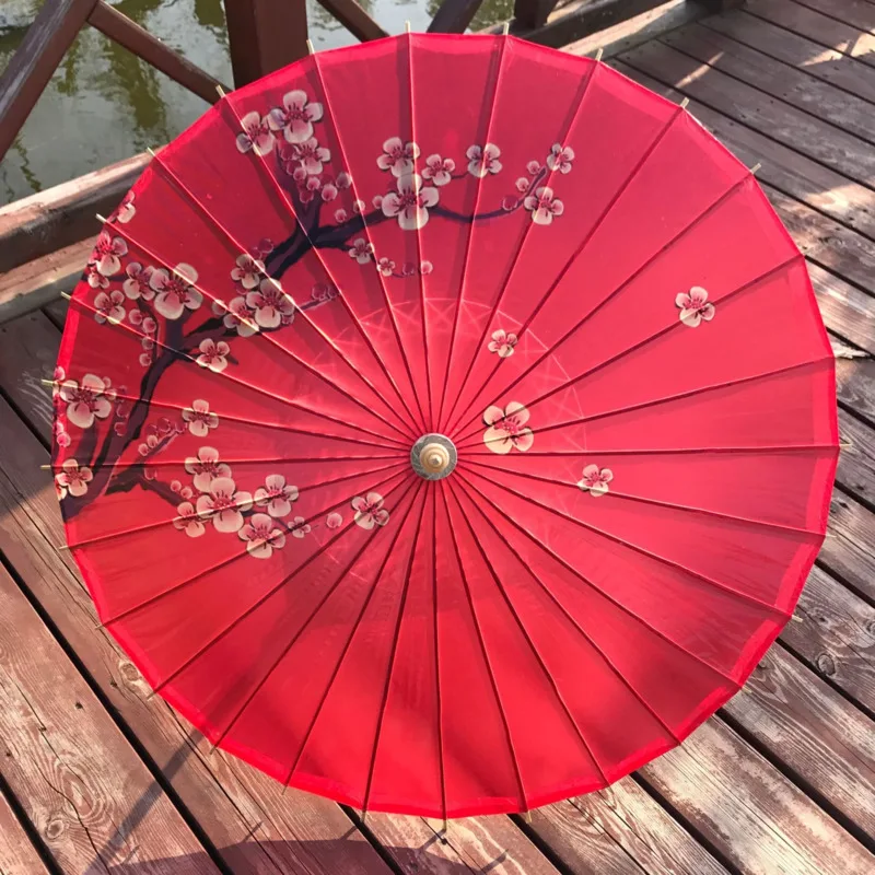 Oiled Paper Folding Umbrella Wooden Rain Women Decor Transparent Dance Umbrella Peony Flower Chinese Umbrella Japan Parasol