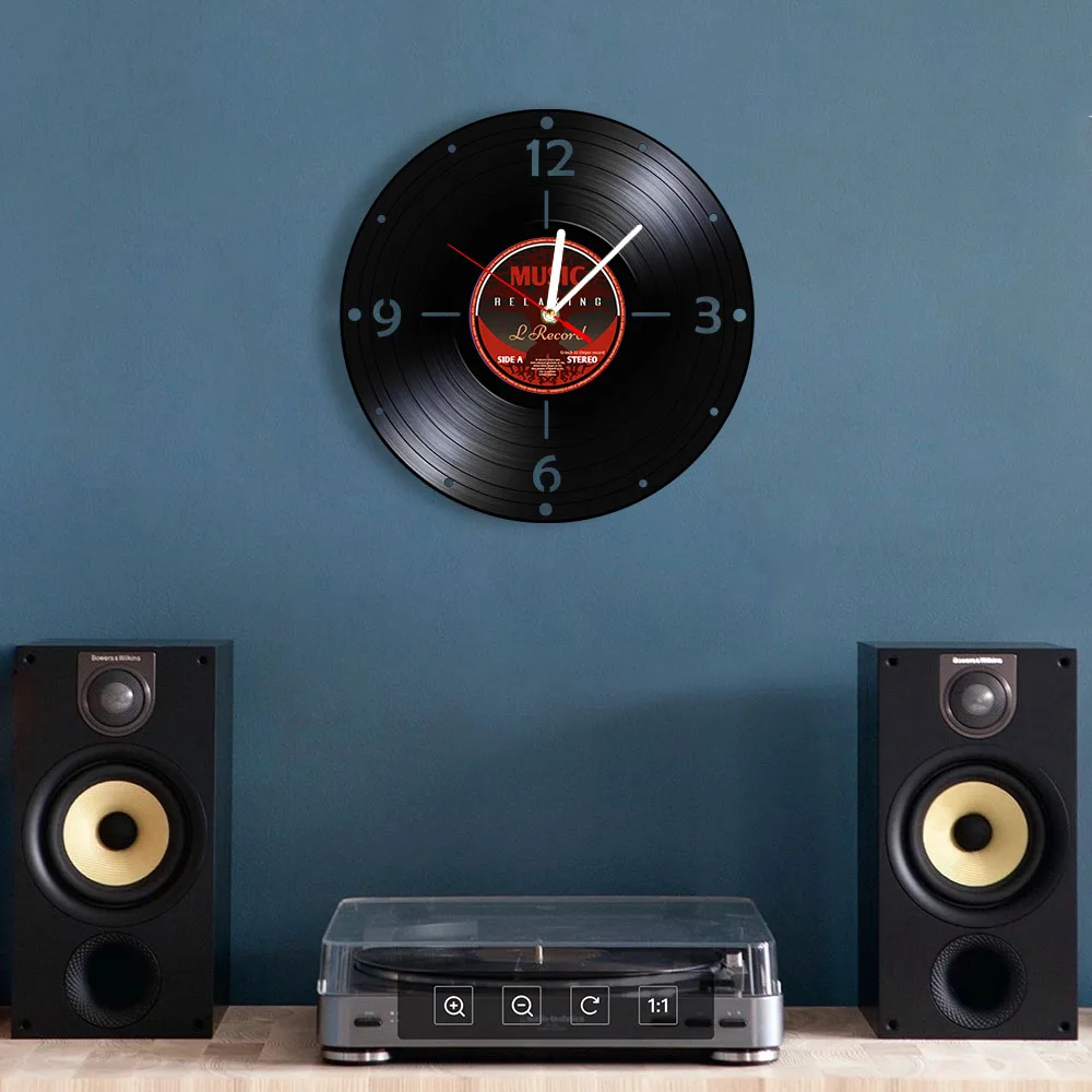 Vintage Vinyl LP Record Wall Clock 70\'s 80\'s Pop Genre Retro Wall Art Decor Laser Cut Longplay Retro Silent Quartz Wall Clock