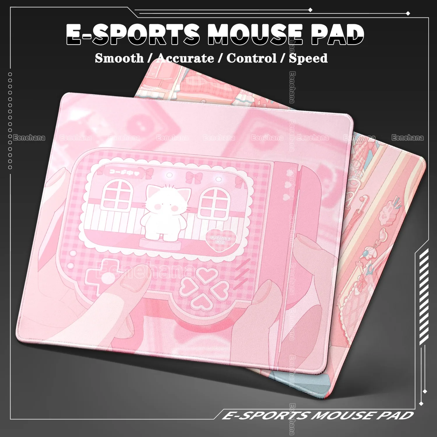 

Pink Cute Girls 40x45cm Control Non-slip Waterproof Mouse Pad PC Gaming E-sport DeskMat Desk Accessories Kawaii Desk Accessories