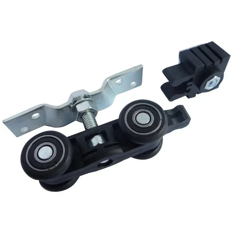 1 Set Solid Wood Sliding Door Track Pulley Kit with Easy - Install Buffer Hanging Wheels Full - Set Hardware for Home Use