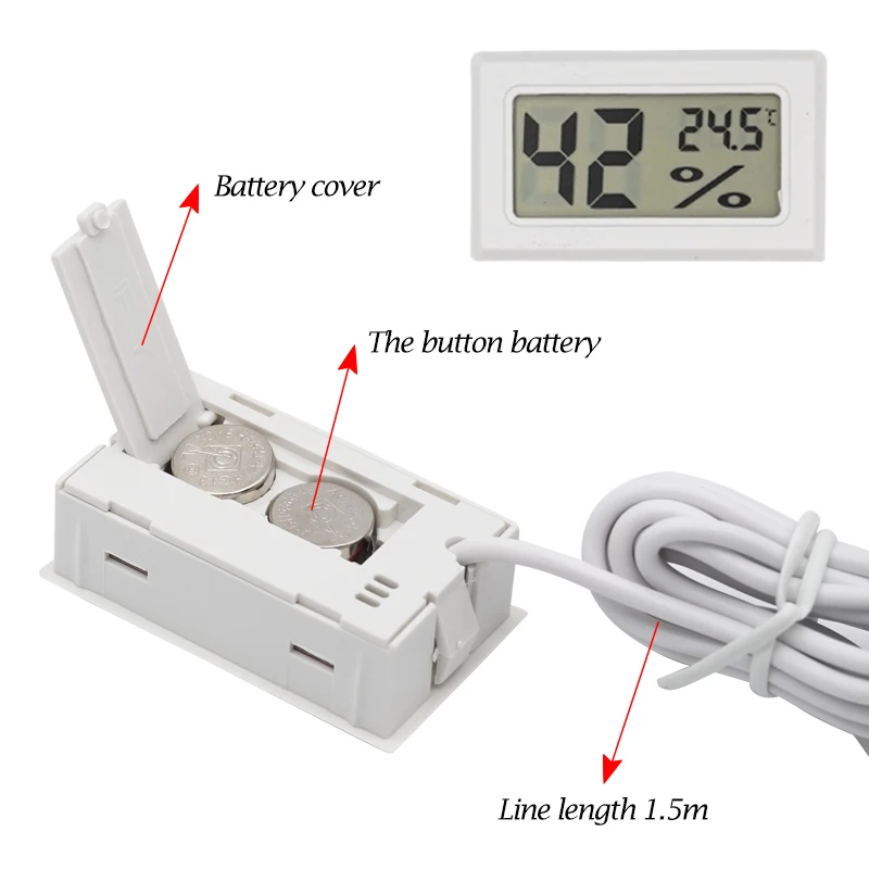 Hygromètre numérique LCD pour apiculture, mini question de ruche, Therye.com avec capteur, affichage de surveillance, détecteur d\'humidité