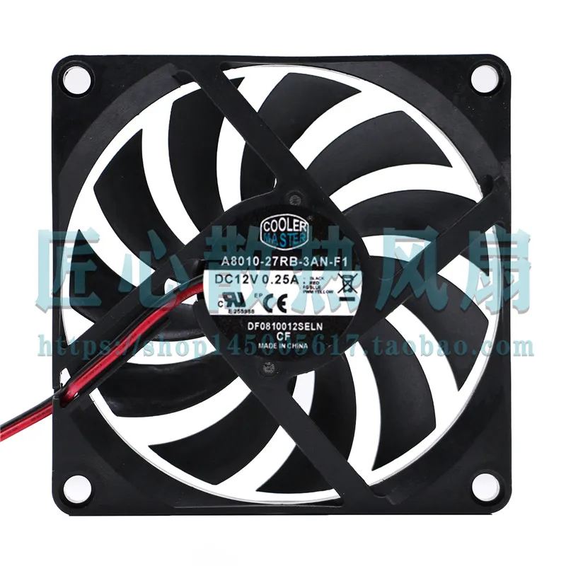 

Cooler Master A8010-27RB-3AN-F1 DC 12V 0.25A 80x80x10mm 2-Wire Server Cooling Fan