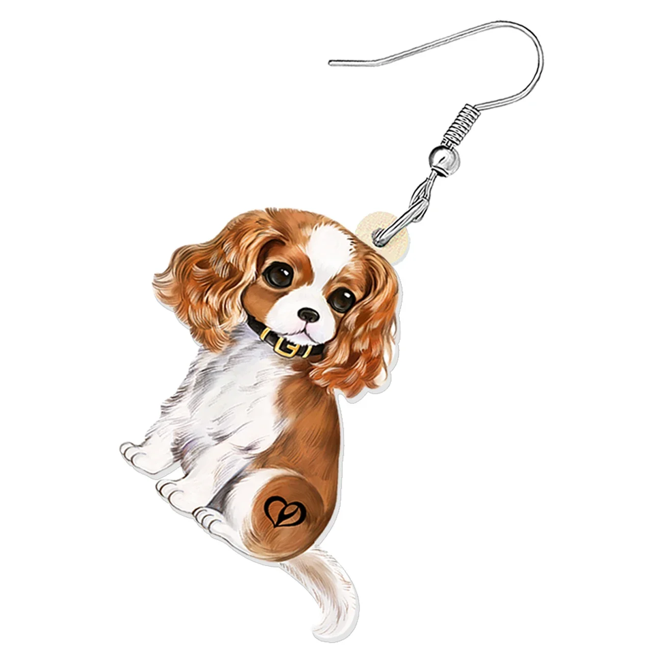 BONSNY Acrylic Cavalier King Charles Spaniel Dog Drop Dangle Earrings Jewelry For Women Kids Ladies Gifts