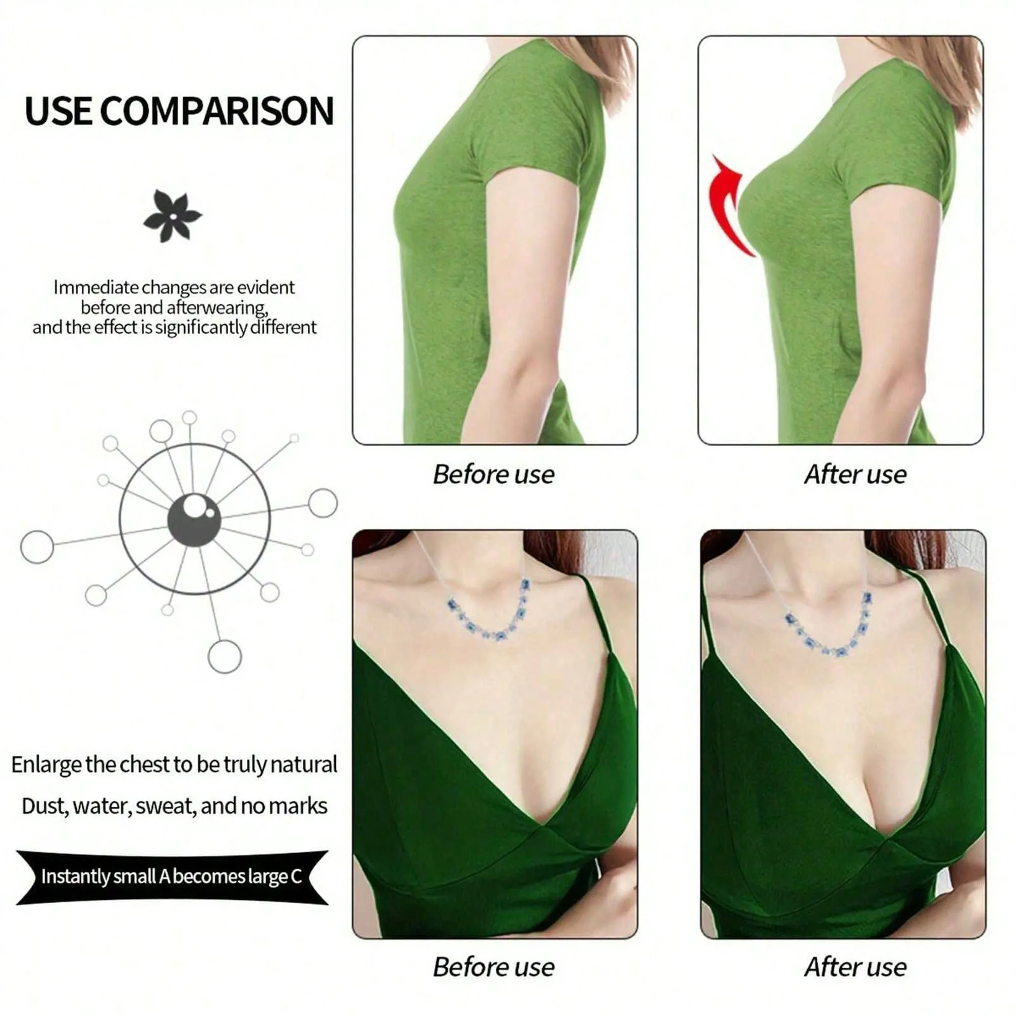 1 Pair of Invisible Bikini Self-Adhesive Thickeneded Inserts Waterproof Bra Cute Strapless Triangle Silicone Breast Pads Breast Lift Push-Up Silicone Bra Inserts image 4