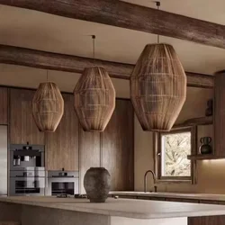 Vintage Wabi Sabi Vine Art Decoration Vine Weaving Chandelier Fixtures Living Room Study Japanese Homestay Vine Art Chandelier