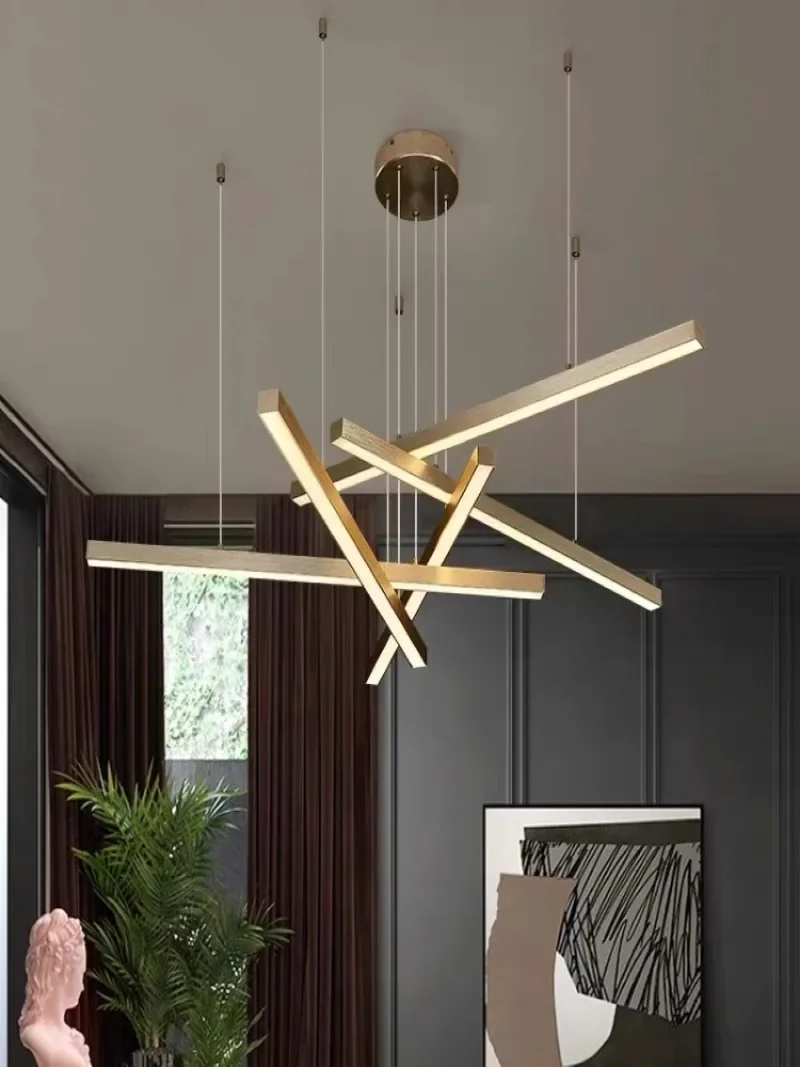 

Designer simple creative combination living room pendant light modern personalized restaurant line art bedroom lighting