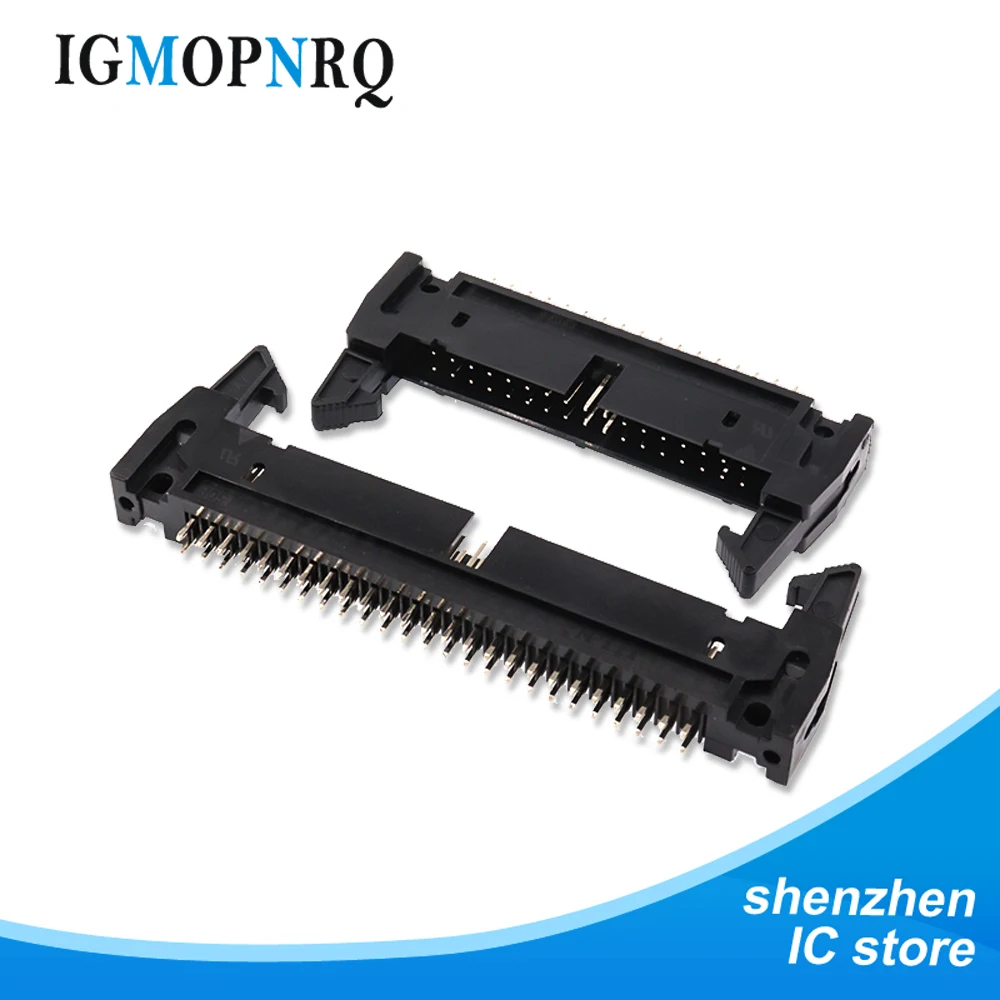 5 قطعة 2.54 مللي متر الملعب 10/14/16/20/26/30/34/40/50 دبوس DC2 IDC المقبس ذكر الزاوية اليمنى القاذف رأس كابلات الموصلات 10 20 30 40 دبوس #5