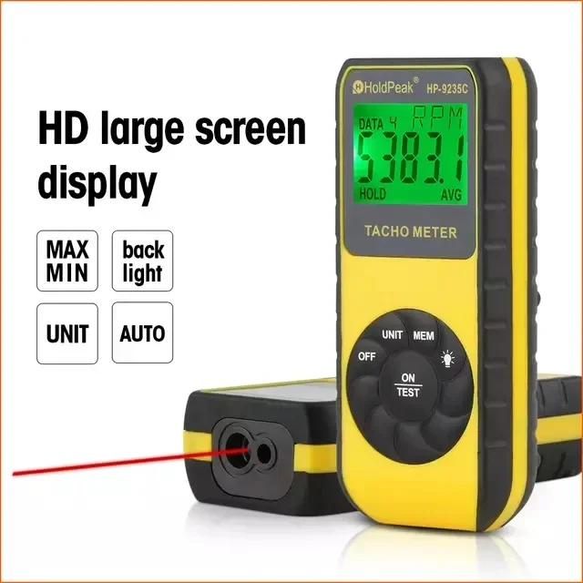 HoldPeak Laser Tachometer HP-9235C Speed Meter Digital Diagnostic-tool Photo LCD RPM Meter Engine Motor Non-contact Tachometer