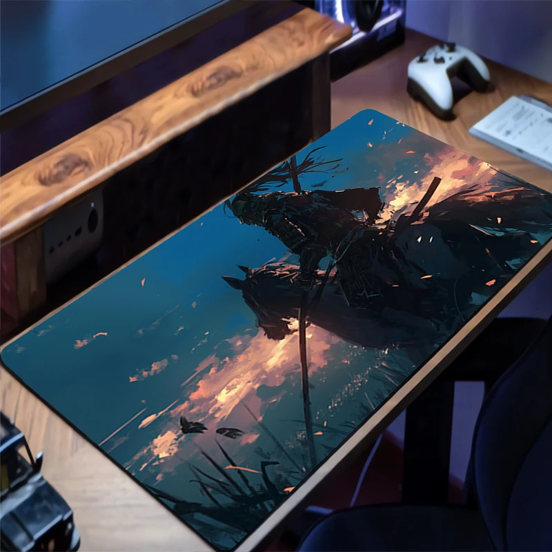 

Mouse Pad Samurai Gaming Personality-Filled Mousepad Desktop Anti-slip Protective Computer Keyboard Pad Mausepad Anti-skid Pad