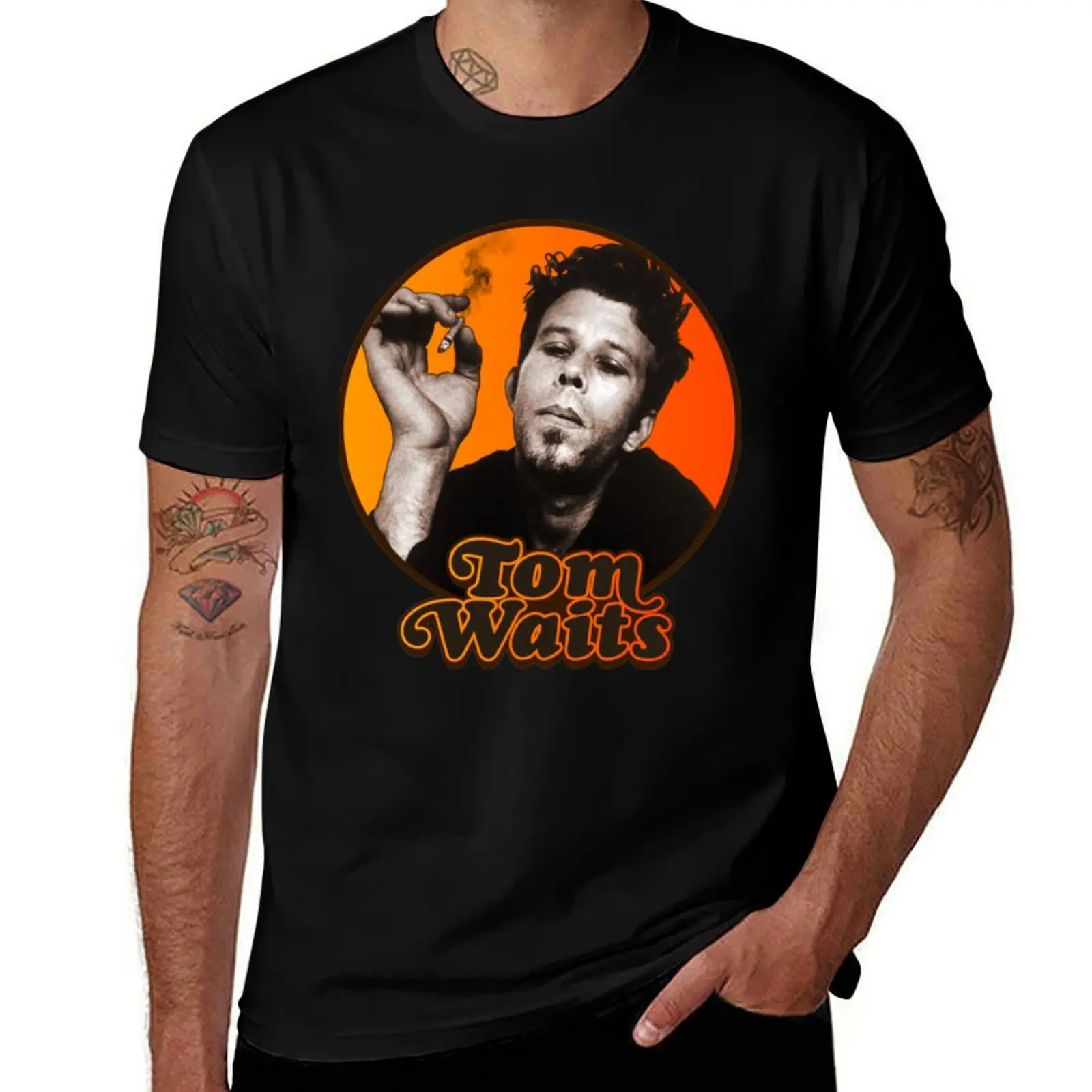 

Tom Waits Tom Waits Retro Music Legend T-Shirt anime stuff new edition plain mens plain t shirts