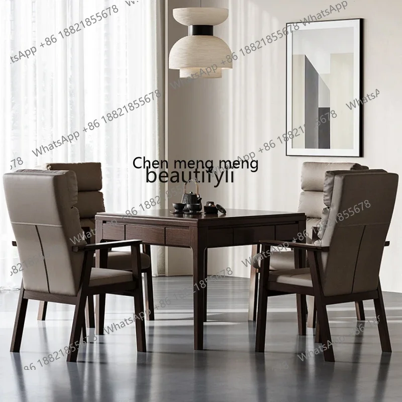 

182C Chinese Solid Wood Automatic Mahjong Machine Bass Dining Table Dual-Use Household Electric Mahjong Table