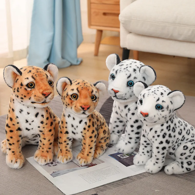 Bonito Simulação Snow Leopard Brinquedo De Pelúcia, Animal De Pelúcia, Adorável Leopardo Lifelike, Acompanhar Boneca, Decoração De Presente De Aniversário, 32cm