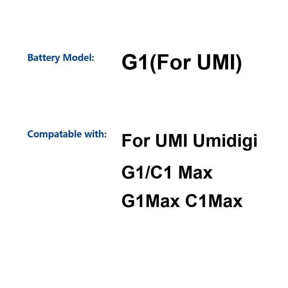 

Долговечный аккумулятор мобильного телефона 5150 мАч для Umidigi Umi G1 C1 Max