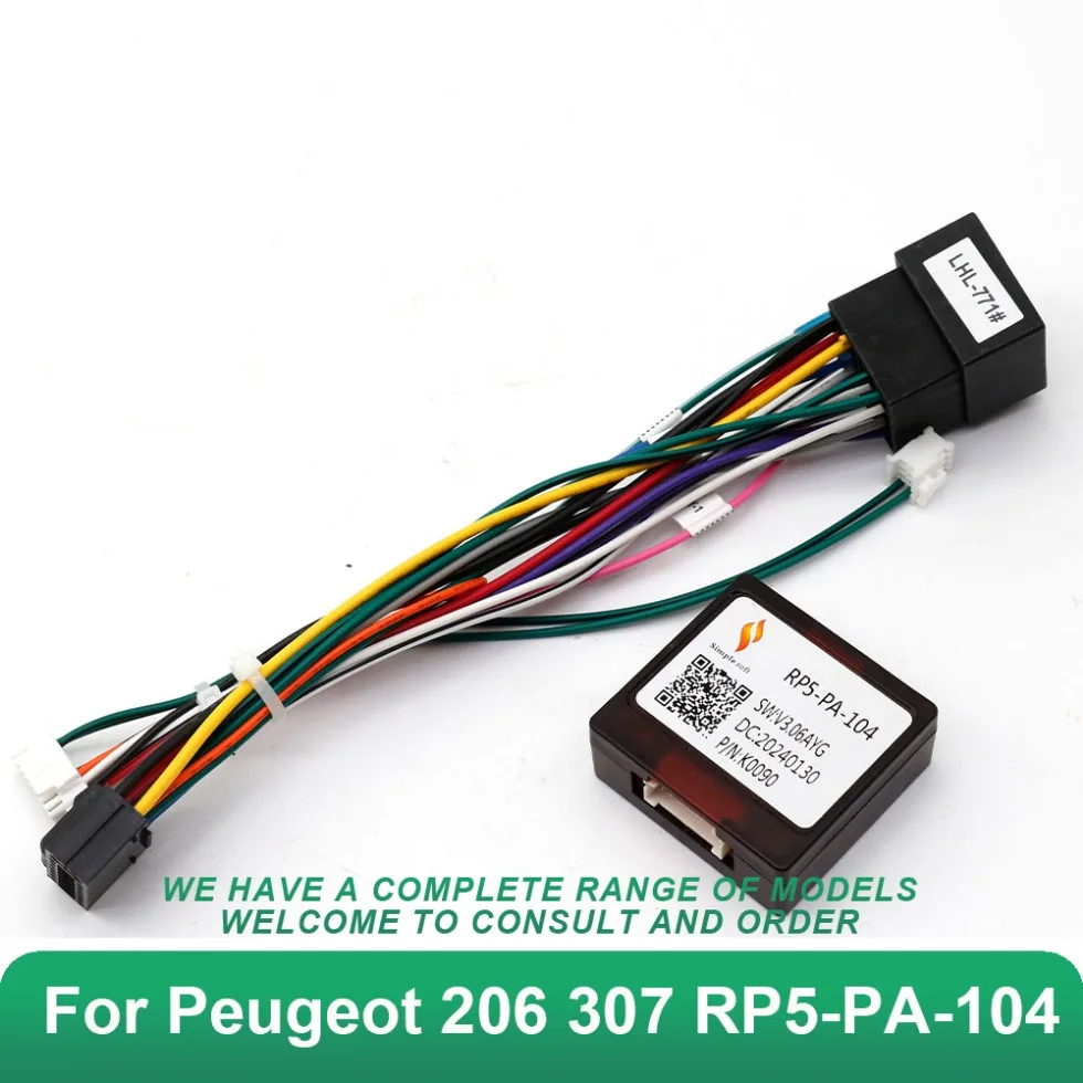 

Car Audio Wiring Harness Navigation Adapter Canbus Box Decoder Android Radio Power Cabl00 for Peugeot 206 307 RP5-PA-104