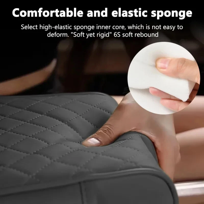 Car Armrest Box Heightener Pad Center Console Cushion Tissue Holder Storage Bag Cup Holder 4-in-1
