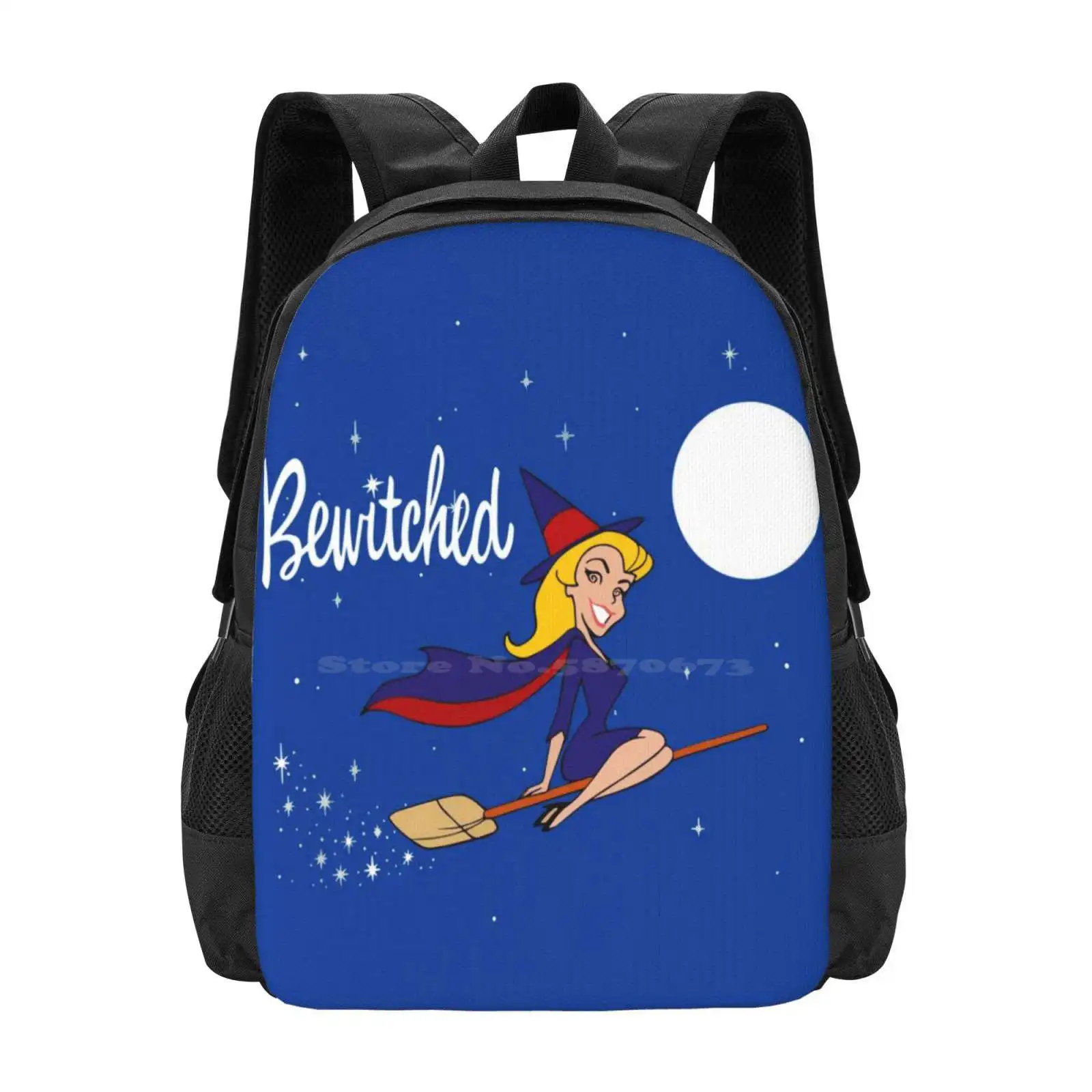 Bewitched 60S Retro Hot Sale Schoolbag Backpack Fashion Bags Cartoon Bewitched Endora Darrin Montgomery Witchcraft Witches