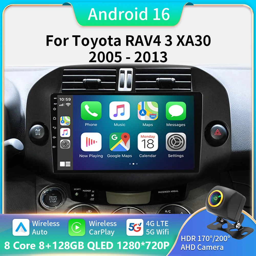 

Android 16 For Toyota RAV4 3 XA30 2005 - 2013 Car Radio Multimedia Video Player Navigation stereo Android Auto Carplay GPS DVD