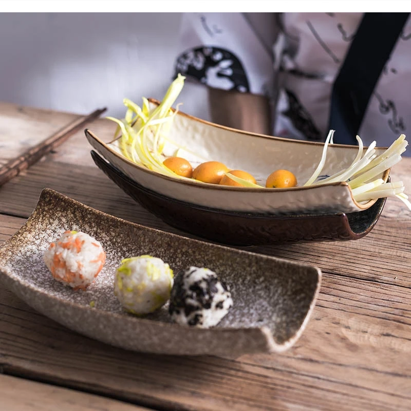 

10-дюймовый вариант для печи, керамическая посуда для ресторана, бытовой ужин, прямоугольная тарелка для суши