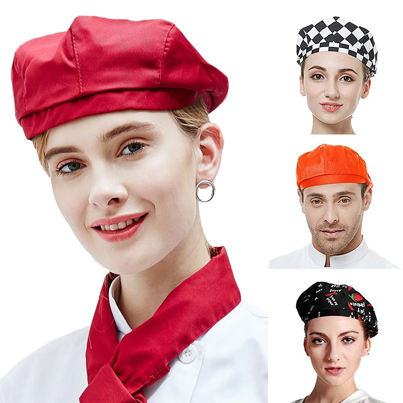 Food Service Cook Cap Hotel Catering Chef Waiter Working Hat Kitchen Baking Cap Cafe Bar Bubble tea shop Men Women Workers Beret