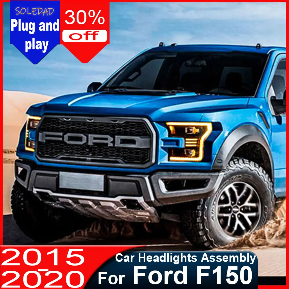 Car Headlight Raptor LED For Ford F150 2015-2020 Daytime Running Light Full LED Headlights Plug and play Headlamp Accessories