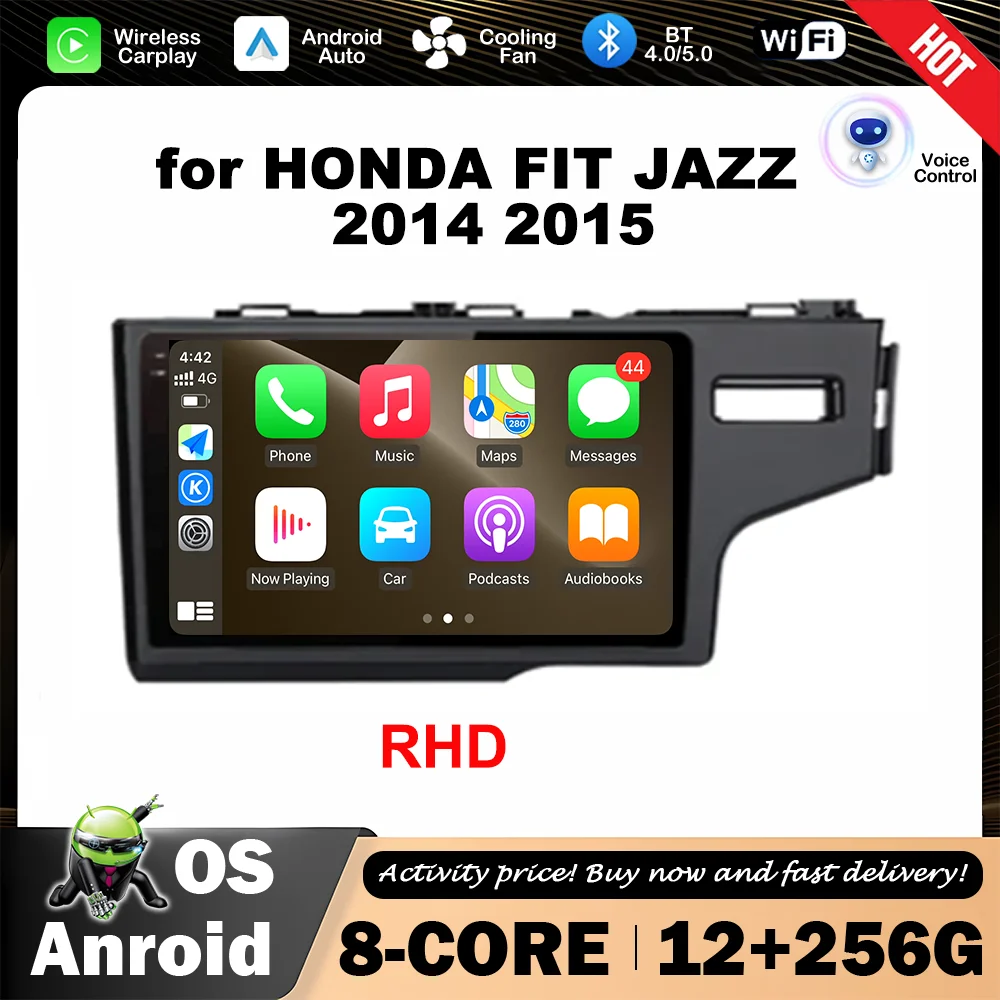 Right Hand Drive for HONDA FIT JAZZ 2014 2015 Intelligent System 9 '' Car Multimedia Video Player GPS Navi Wireless Carplay WiFi