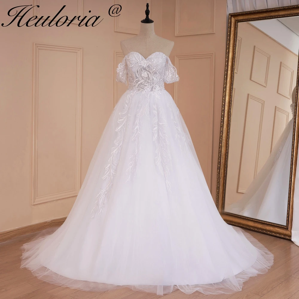 elegant off shoulder wedding dress A line lace applique bridal dress Robe De Mariee Wedding Bride Dress