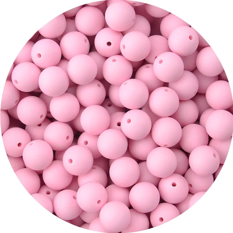 LOFCA 15mm 20pcs/Lot Silicone Beads Loose Baby Fashion Teething Beads Baby Teether Safe Food Grade Nursing Chewing Diy Toy