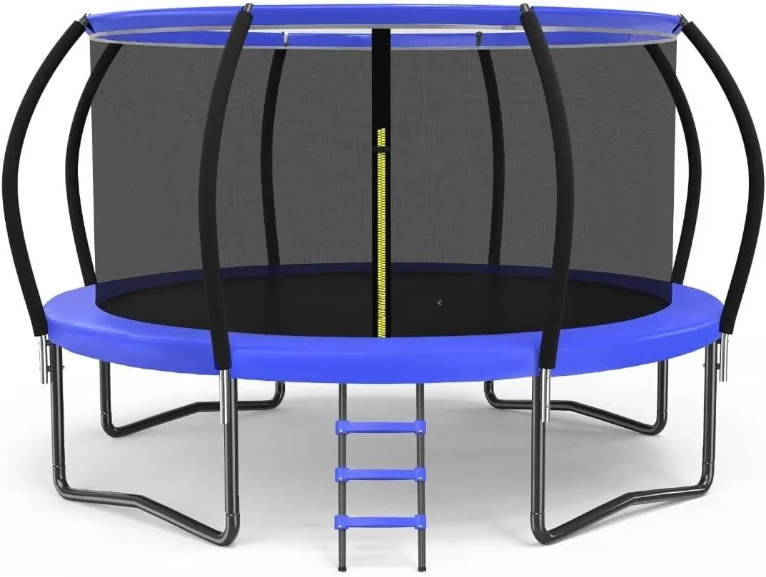 16ft Trampoline for Kids and Adults Outdoor Trampolines with Safety Enclosure Net Wind Stakes Non-Slip Ladder 1200LBS Capacity