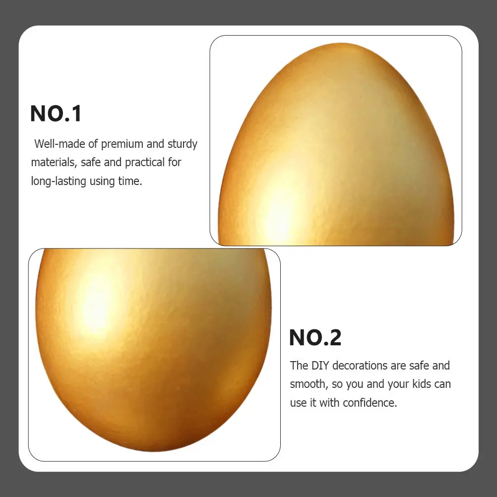10Pcs Unfinished Wooden Easter Egg Golden Decor DIY Craft Kit for Kids Safe Smooth Art Project Indoor Desktop Holiday Gift
