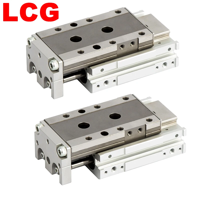

LCG6 8 12-10 20 30 40 50 75 100mm Stroke Double Acting Slide Table Air Pneumatic Linear Cylinder