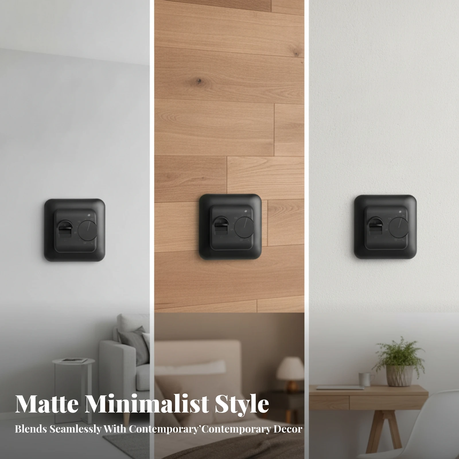 Floor Heating Thermostat 16A Electric Thermostat with Floor Sensor Flame Retardant Compact for Home, Apartment