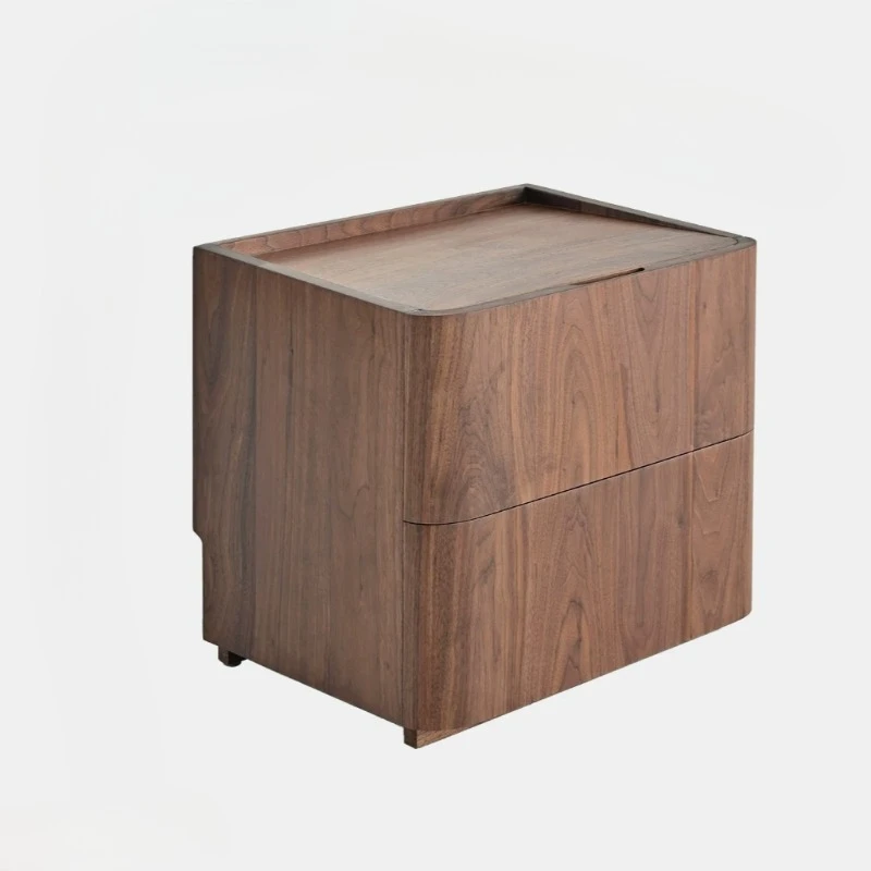 Black Walnut Bedside Table Small Floor-to-ceiling Solid Wood Cabinet Bedroom Side Cabinet Bedside Storage Locker CG20