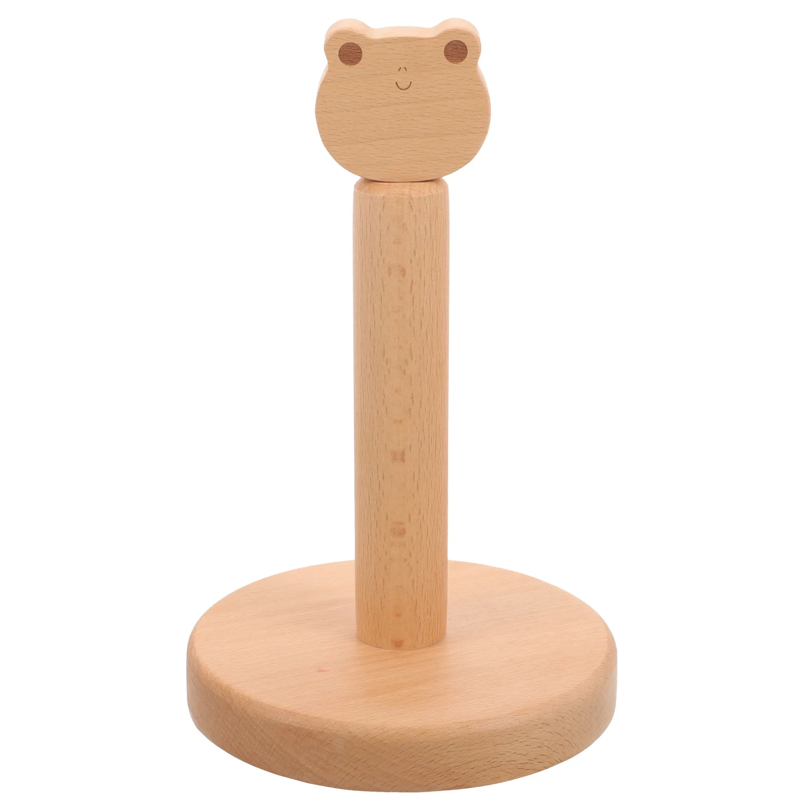 

Creative Wooden Paper Towel Holder Desktop Storage Organizer Stable Non-Slip Base Roll Tissue Stand For Kitchen