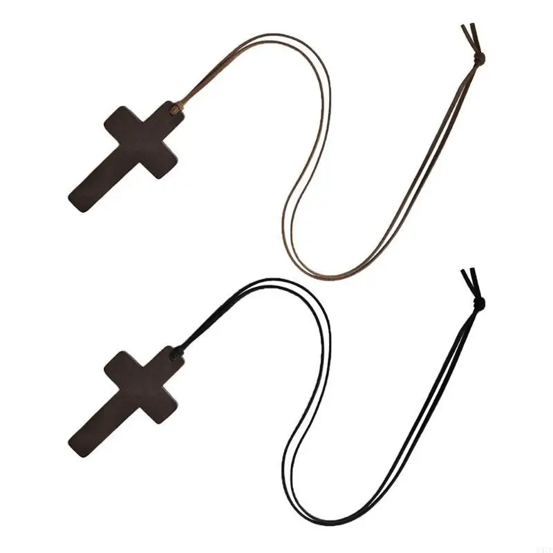 587F Retro Men Women Brown/Black Rope for Cross Pendant Christian Religious Neck
