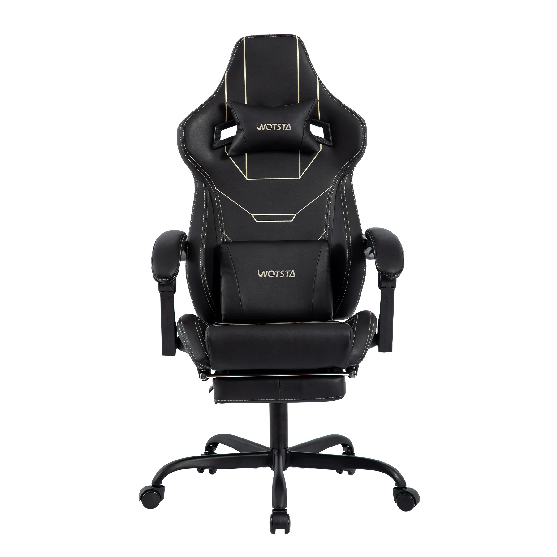 WOTSTA Gaming Stuhl Ergonomisch Chaise de jeu Bürostuhl mit Fußstütze Racing Computerstuhl Höhenverstellbar Gepolstert Computerst